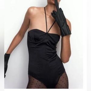 Black corset bodysuit